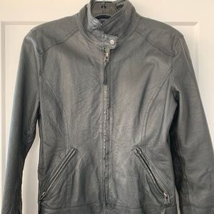 Black Leather Moto Jacket